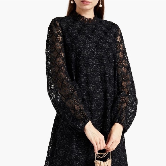 Giamba mini black/metallic tulle dress